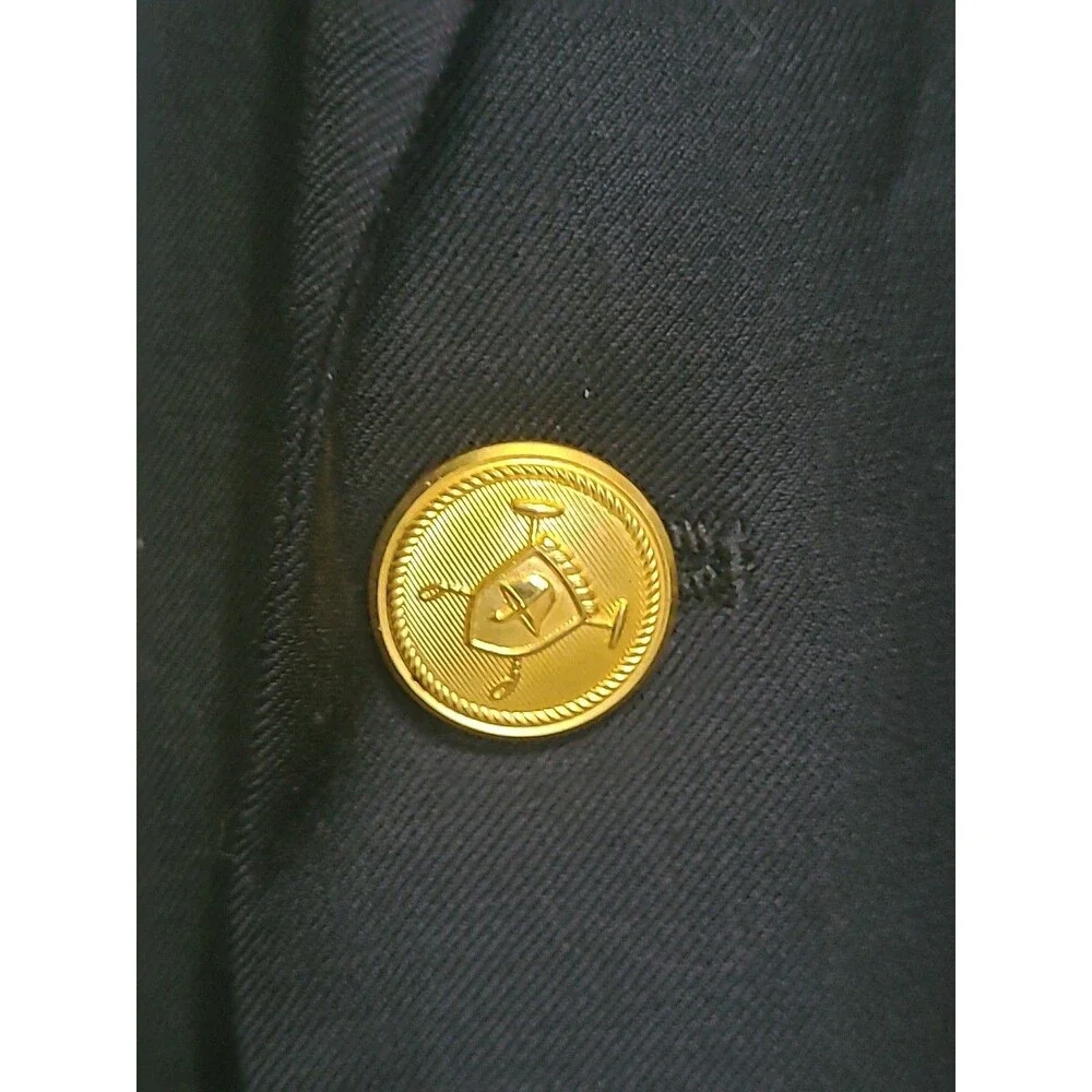 Lauren Ralph Lauren Blazer Mens 42L Dark Blue Gold Metal Buttons Sportscoat